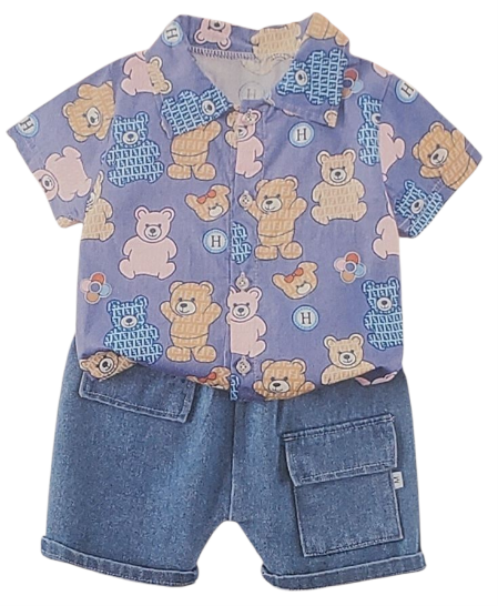 NZ5 - Boy's Polo & Denim Shorts Set