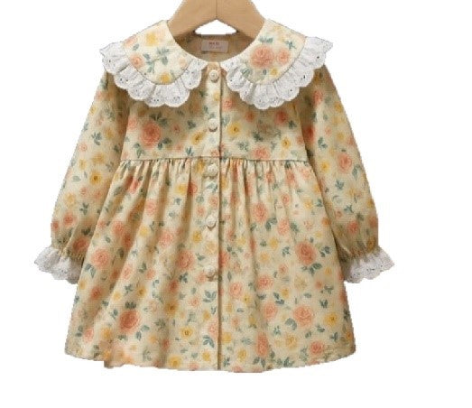 V1 - Floral Lace Collar Dress