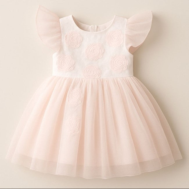 2418 - Sweet Pink Lace Dress